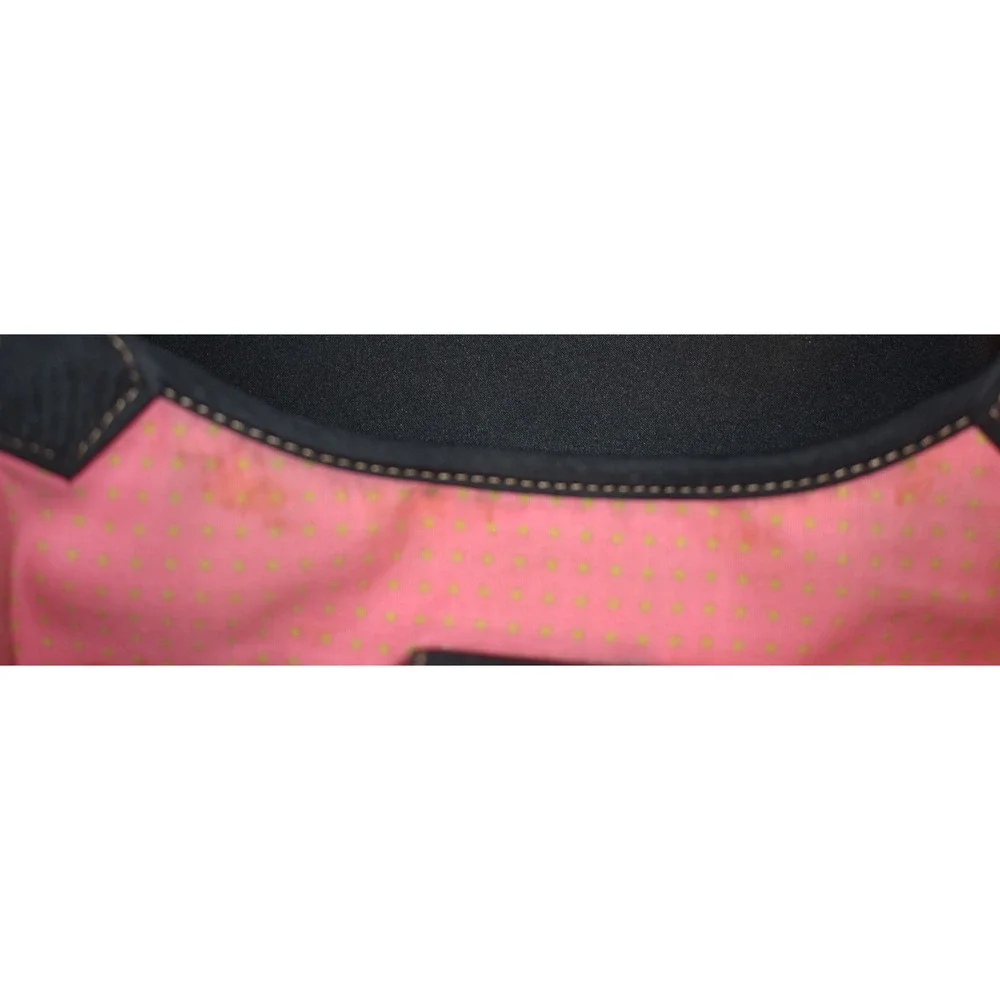 THE SAK Black Crochet Hobo Bag - Knit Boho Shoulder Purse - Pink Lining 11